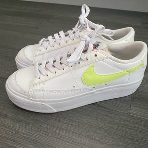 Nike blazer low platform in white lemon twist